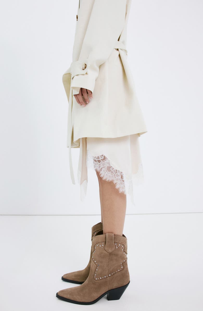 MANGO Pointed Toe Western Boot, Alternate, color, Sand