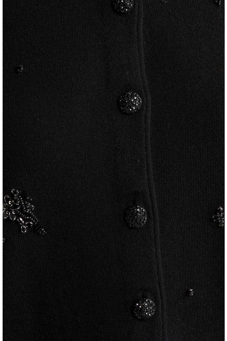 Esme Embellished Wool Cardigan, Alternate, color, BLACK