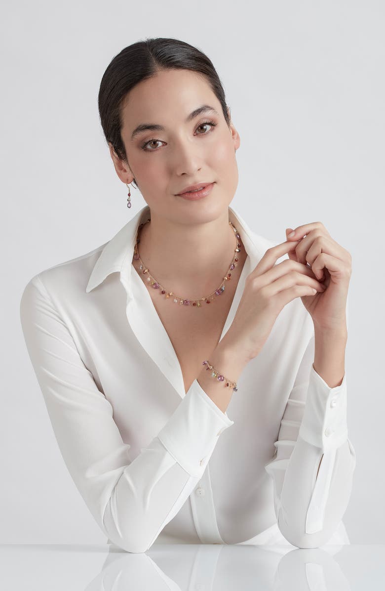 Marco Bicego Paradise Mixed Stone Bracelet, Alternate, color, Yellow Gold