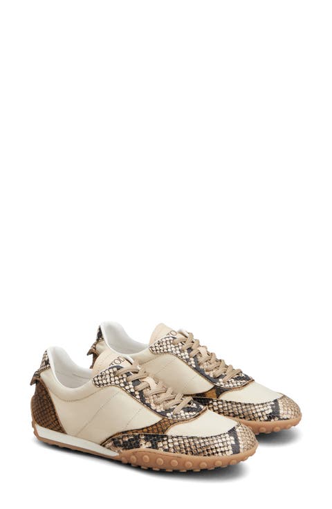 Snake Embossed Leather Sneaker