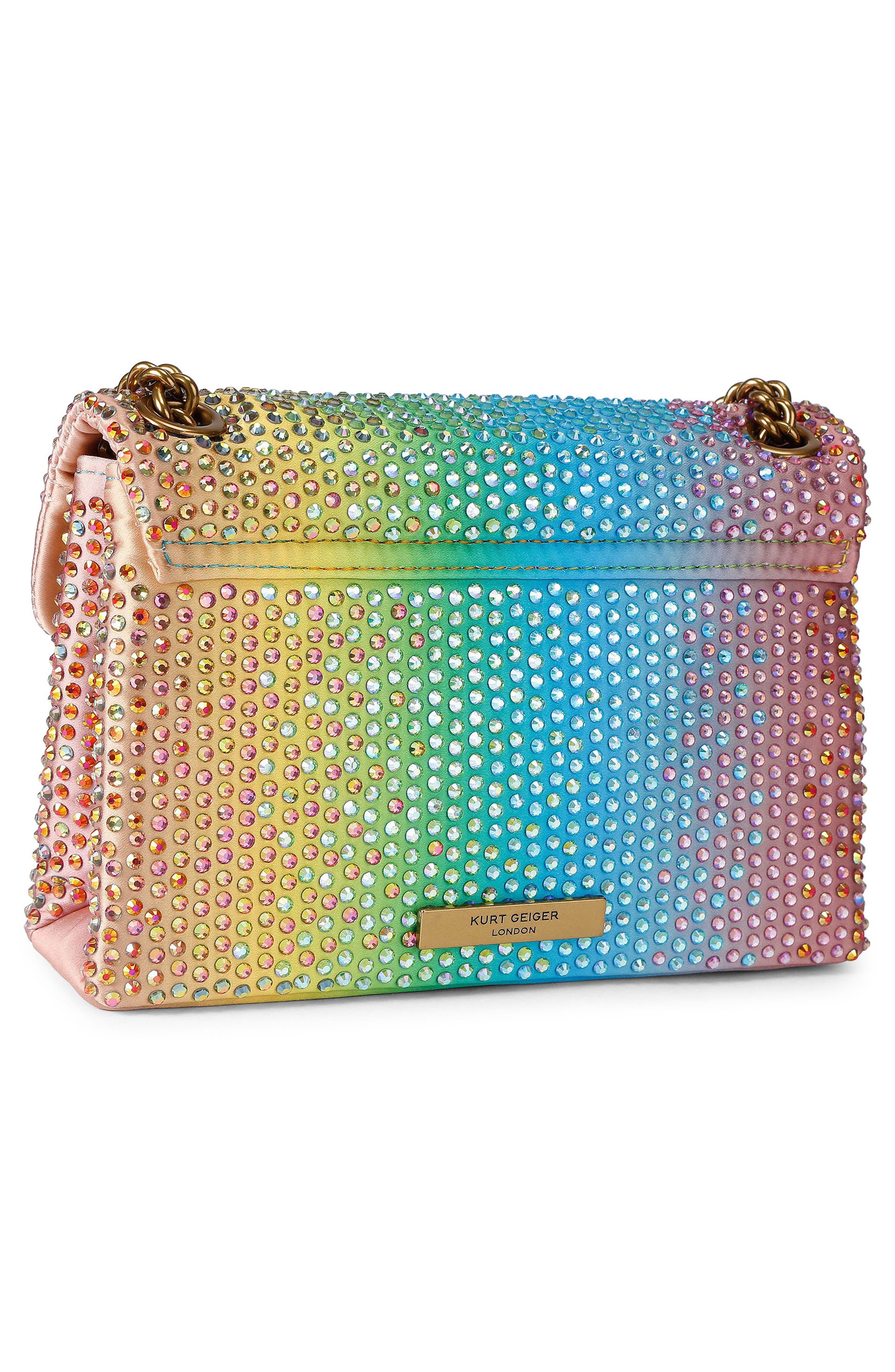 Kurt Geiger London Mini Kensington Fabric Convertible Crossbody Bag, Alternate, color, Pink/ Open Miscellaneous