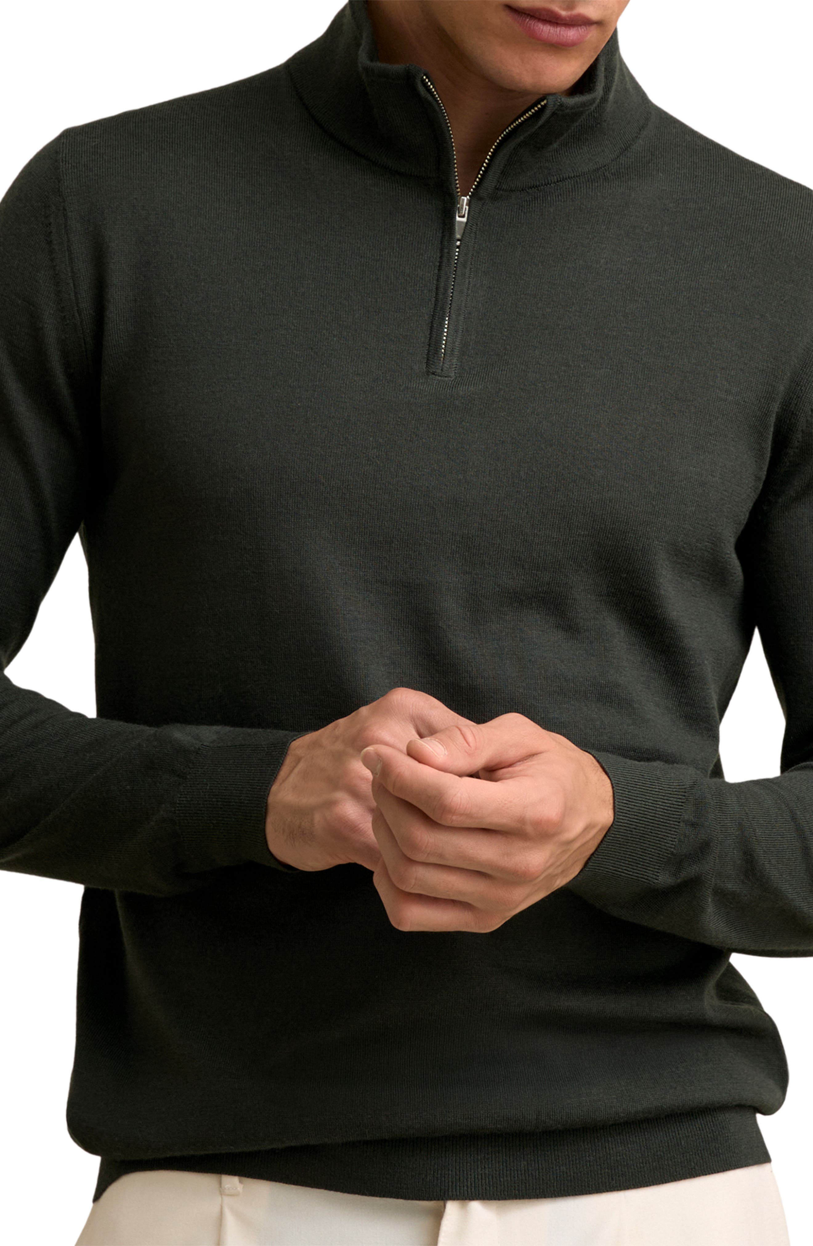 Reiss Blackhall Merlino Wool Quarter Zip Sweater