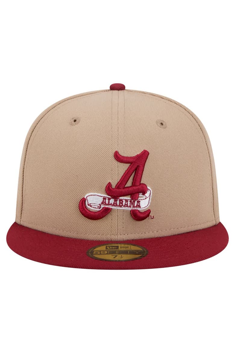 Men's New Era  Khaki Alabama Crimson Tide Two-Tone 59FIFTY Fitted Hat, Alternate, color, Khaki