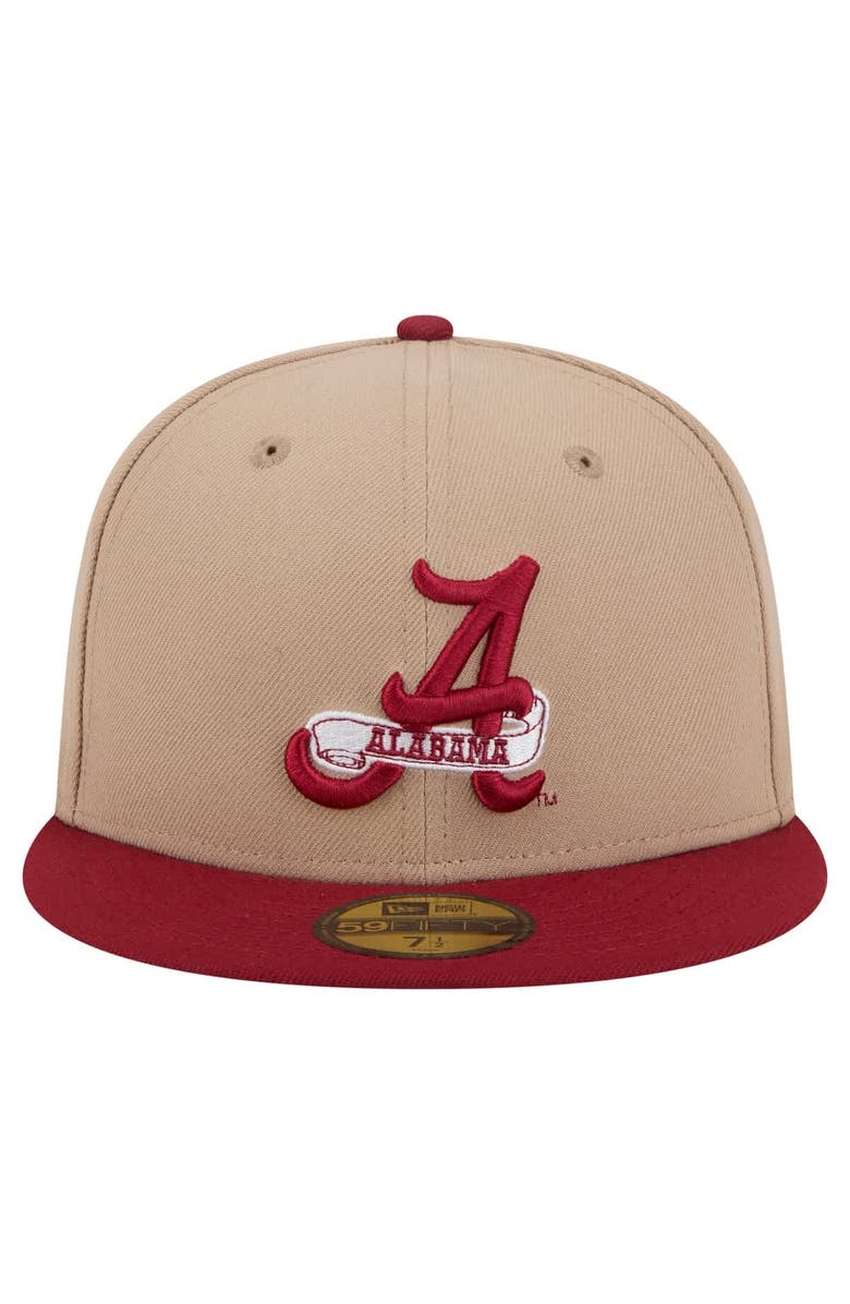 New Era Men's New Era Khaki Alabama Crimson Tide Two-Tone 59FIFTY Fitted Hat, Alternate, color, Khaki