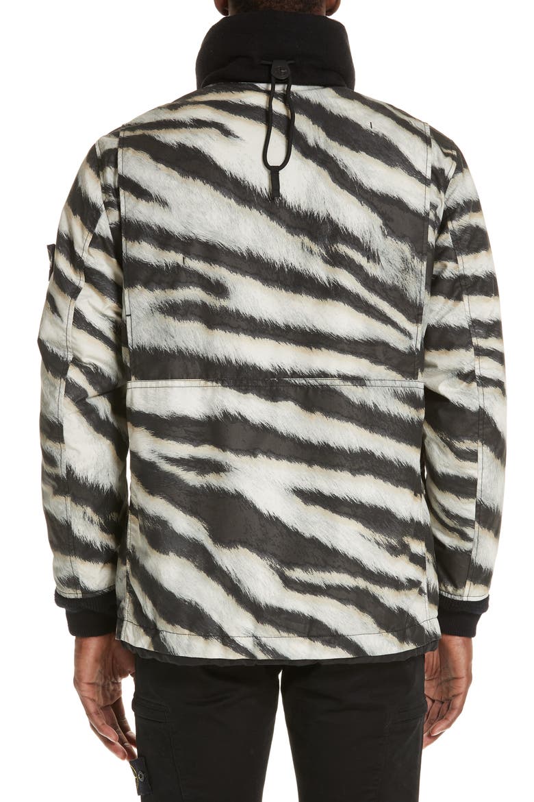 Zebra Print Hooded Jacket, Alternate, color, BEIGE