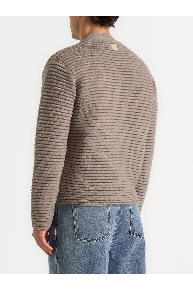 Anton Ribbed Knit Cardigan, Alternate, color, Taupe