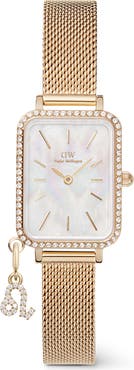 Daniel Wellington Quadro Mini Crystal Zodiac Bracelet Watch, 15mm
