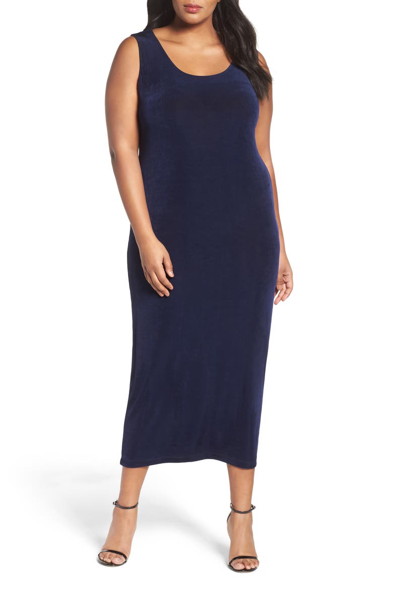 Sleeveless Maxi Tank Dress, Main, color, NAVY
