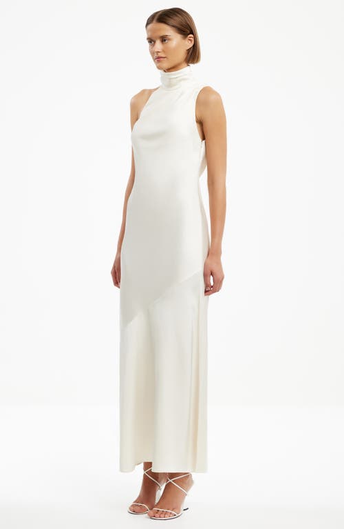 Significant Other Nadia One-shoulder Satin Cocktail Dress In White