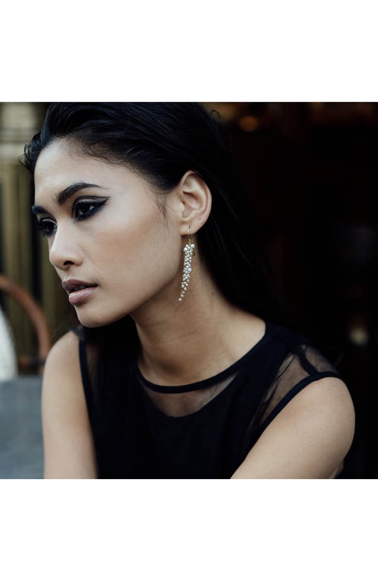 Freya Rose Delicate Pearl Drops, Alternate, color, Silver