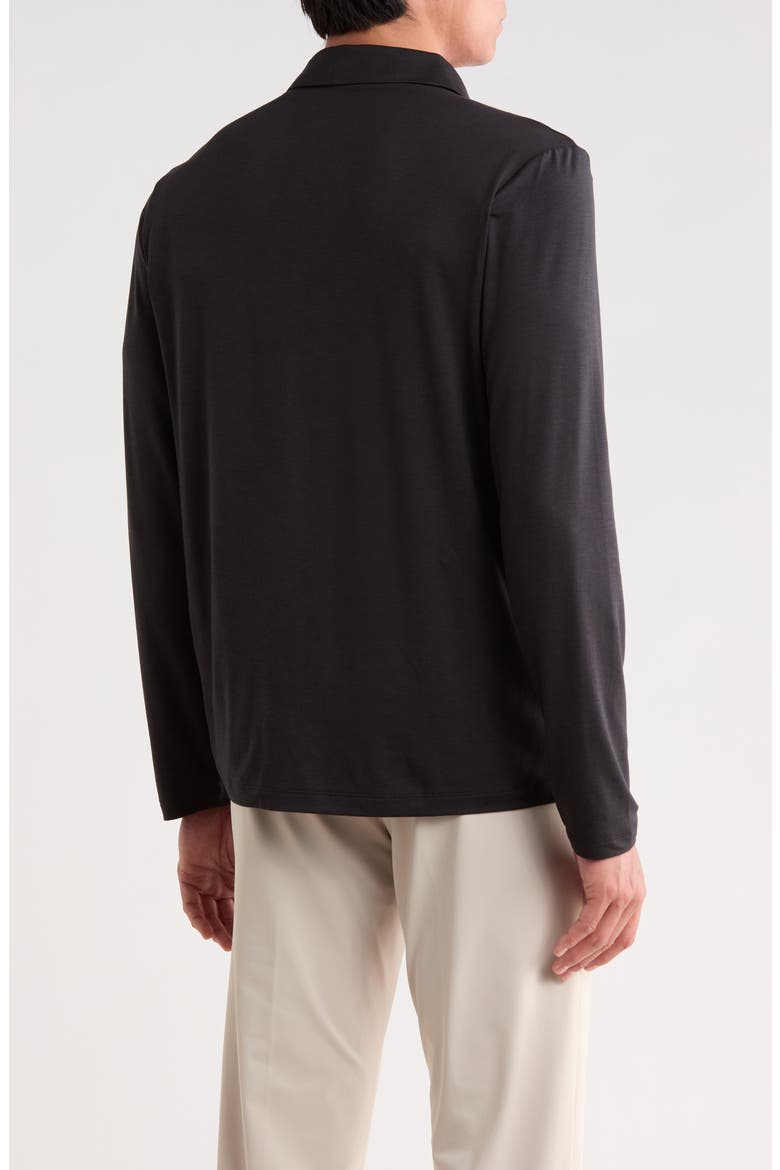 Energy Trainer Long Sleeve Polo, Alternate, color, BLACK