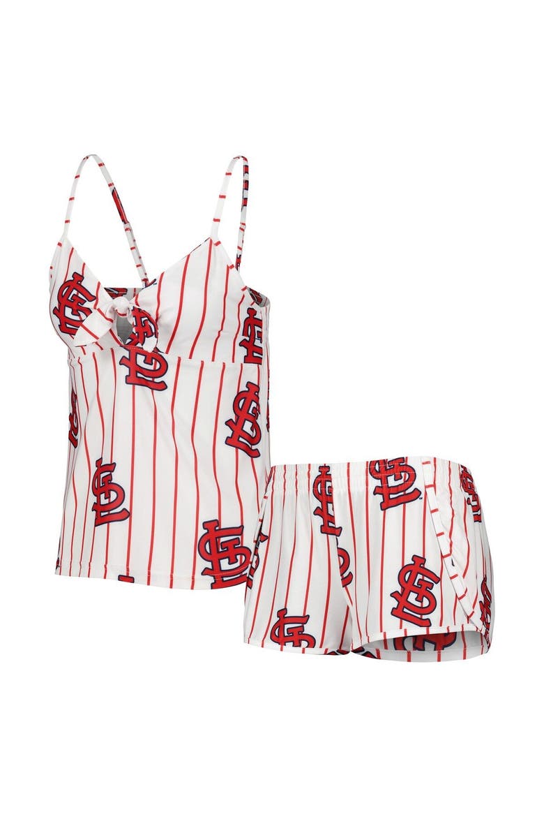 Women's Concepts Sport White St. Louis Cardinals Reel Allover Print Tank Top & Shorts Sleep Set, Alternate, color, White