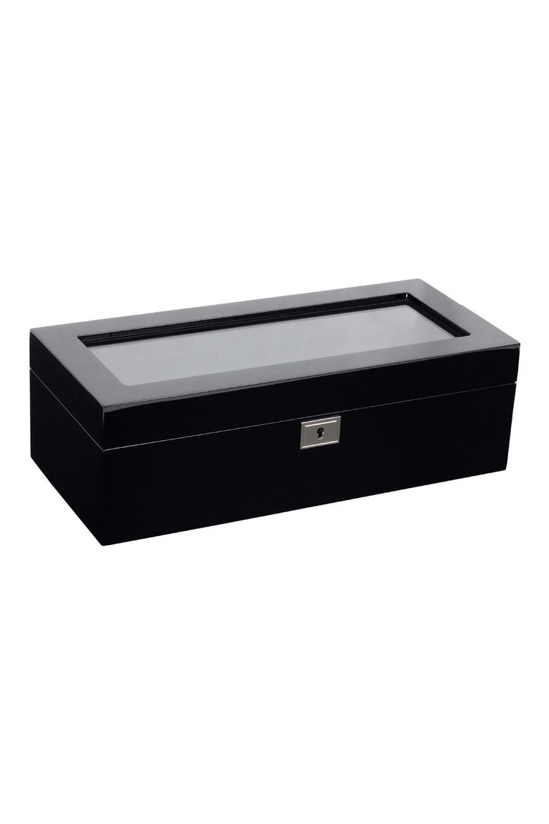 Savoy Five Piece Watch Box, Main, color, BLACK