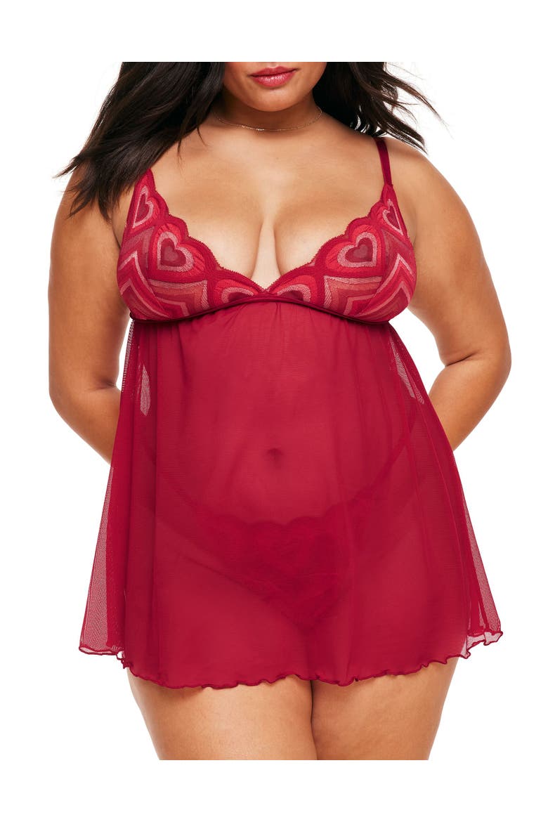 Amorata Babydoll Lingerie, Main, color, Jester Red