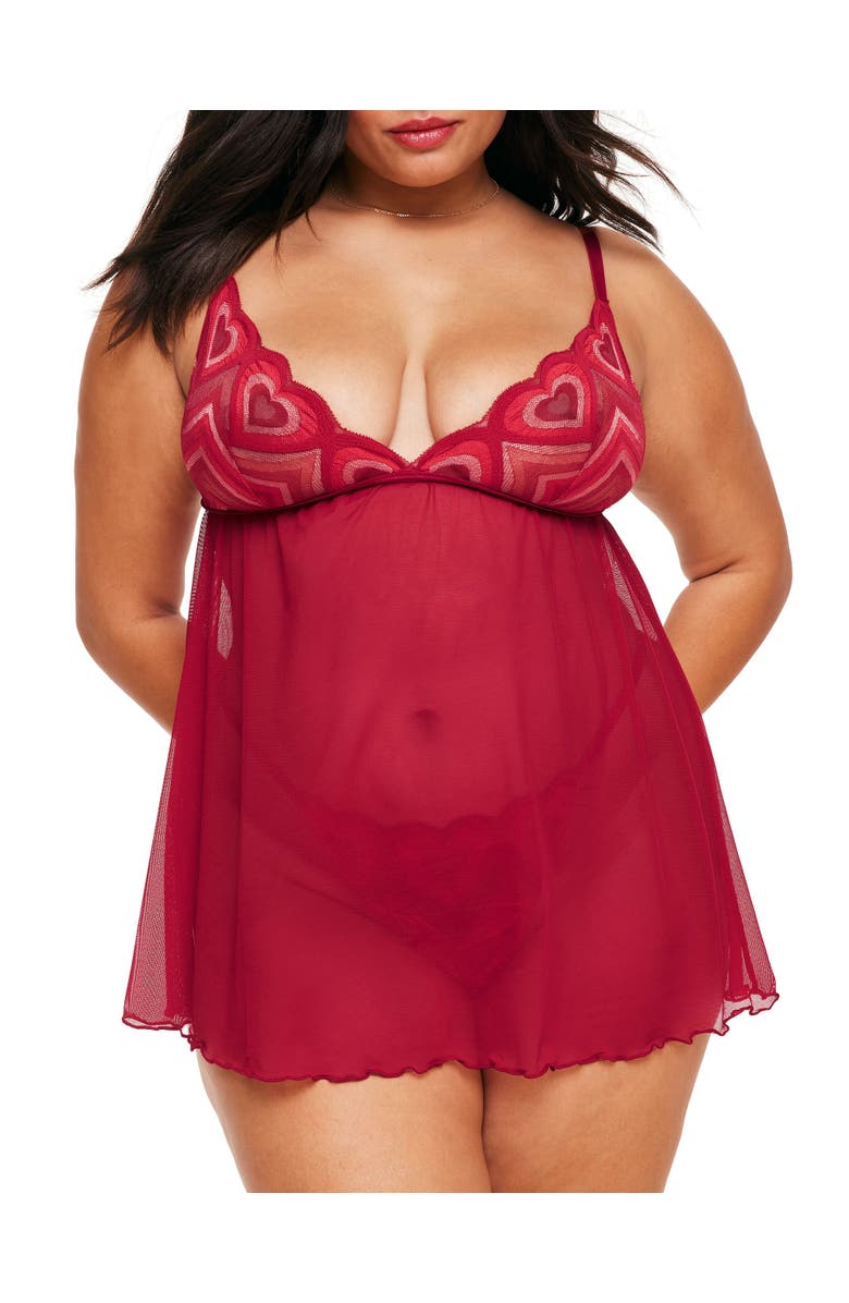 Adore Me Amorata Babydoll Lingerie, Main, color, Jester Red