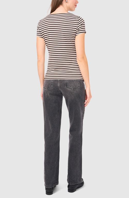 Halogenr Halogen(r) Essential Compression T-shirt In Rich Black Stripe