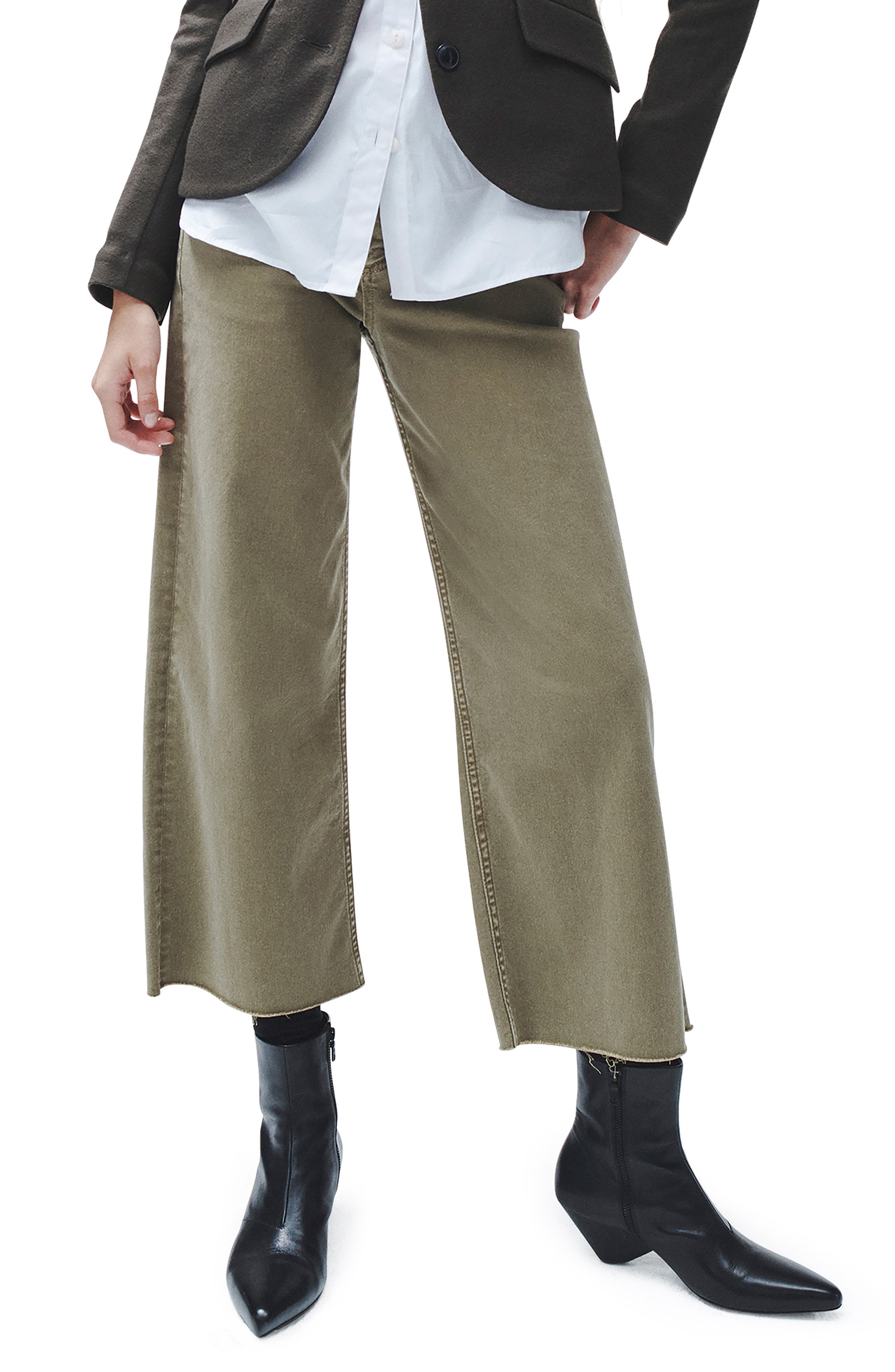 Andi Raw Hem Crop Wide Leg Jeans