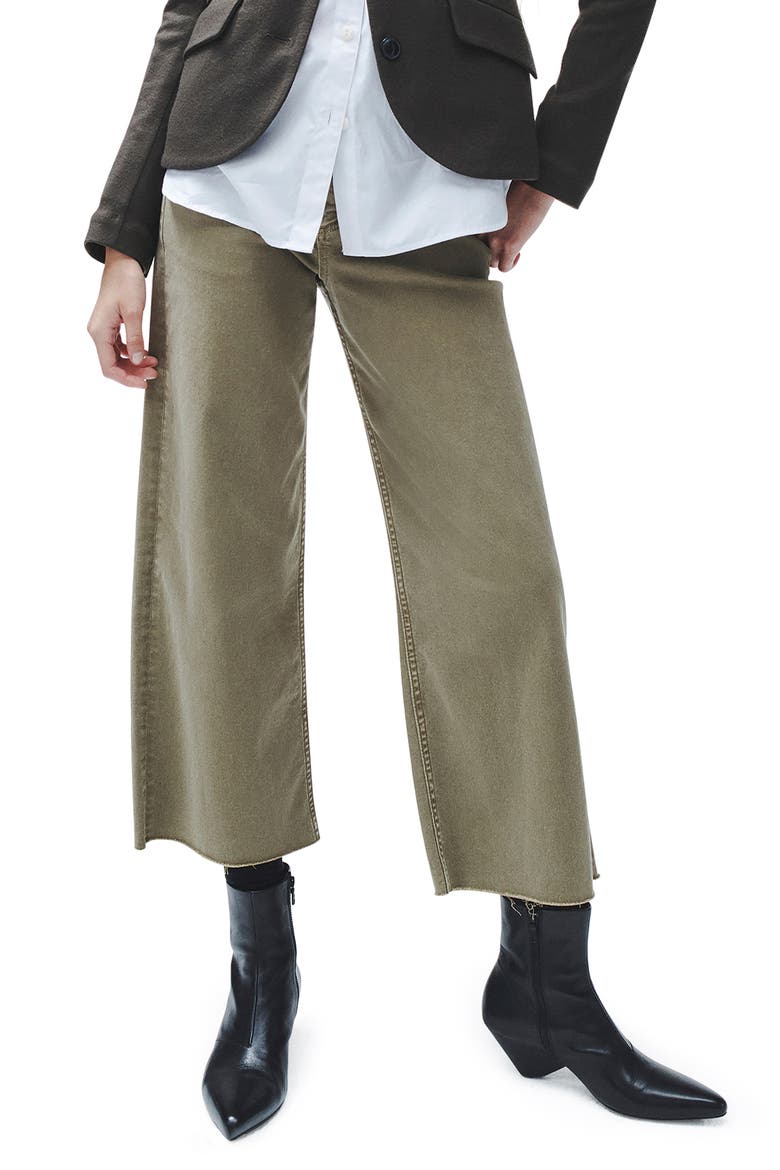 Andi Raw Hem Crop Wide Leg Jeans, Main, color, SAGE