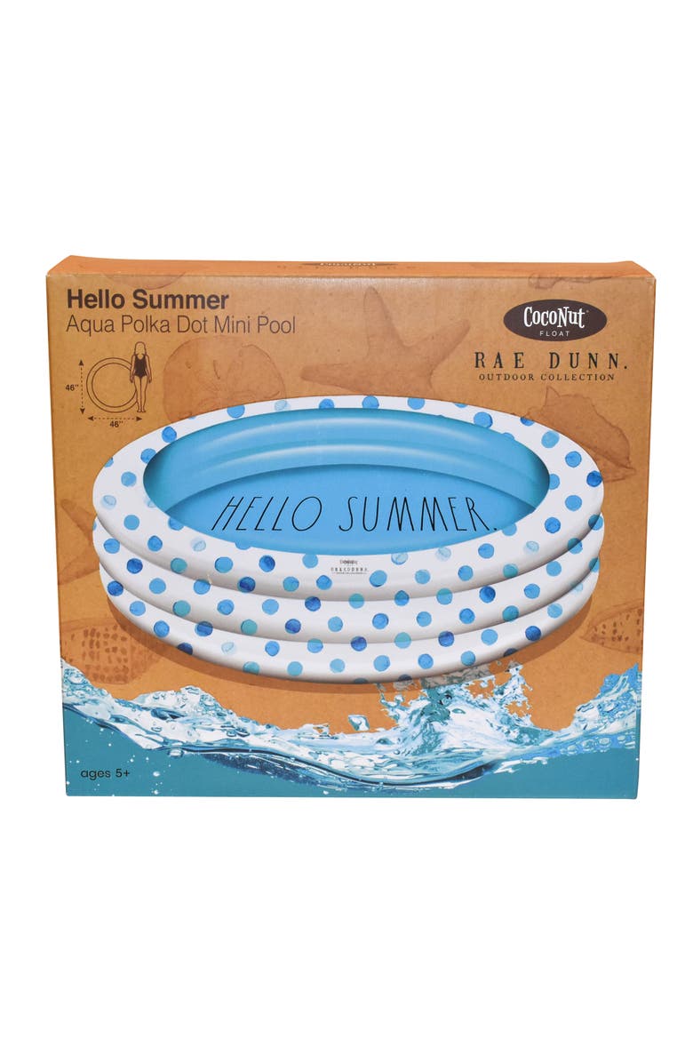 Rae Dunn Hello Summer Aqua Poka Dots 46" Mini Pool, Alternate, color, Blue