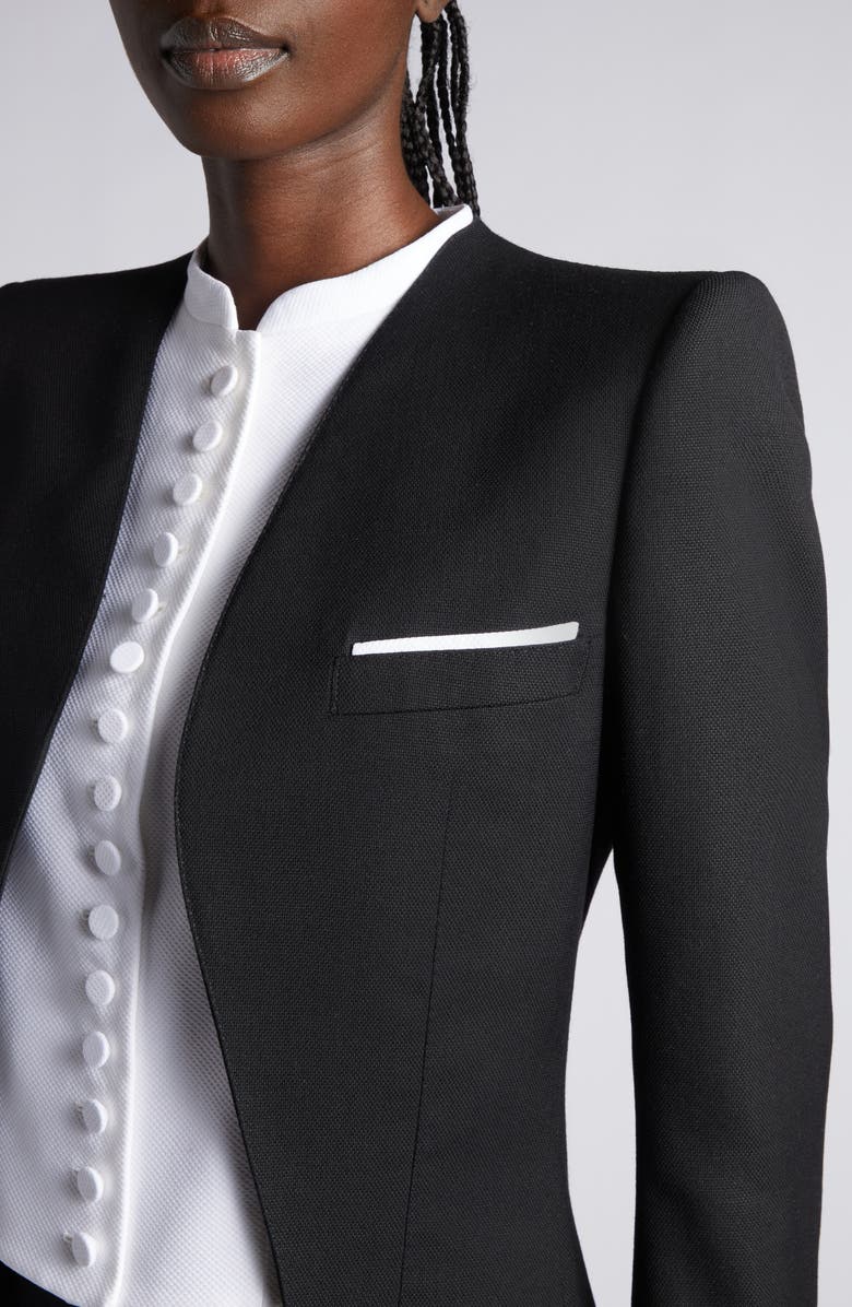 TOM FORD Sharp Shoulder Wool & Silk Panama Cutaway Jacket, Alternate, color, Black