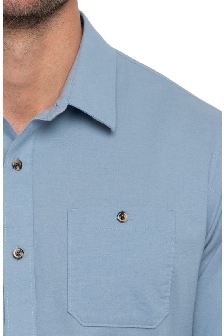 Cloud Flannel Button-Up Shirt, Alternate, color, FADED DENIM