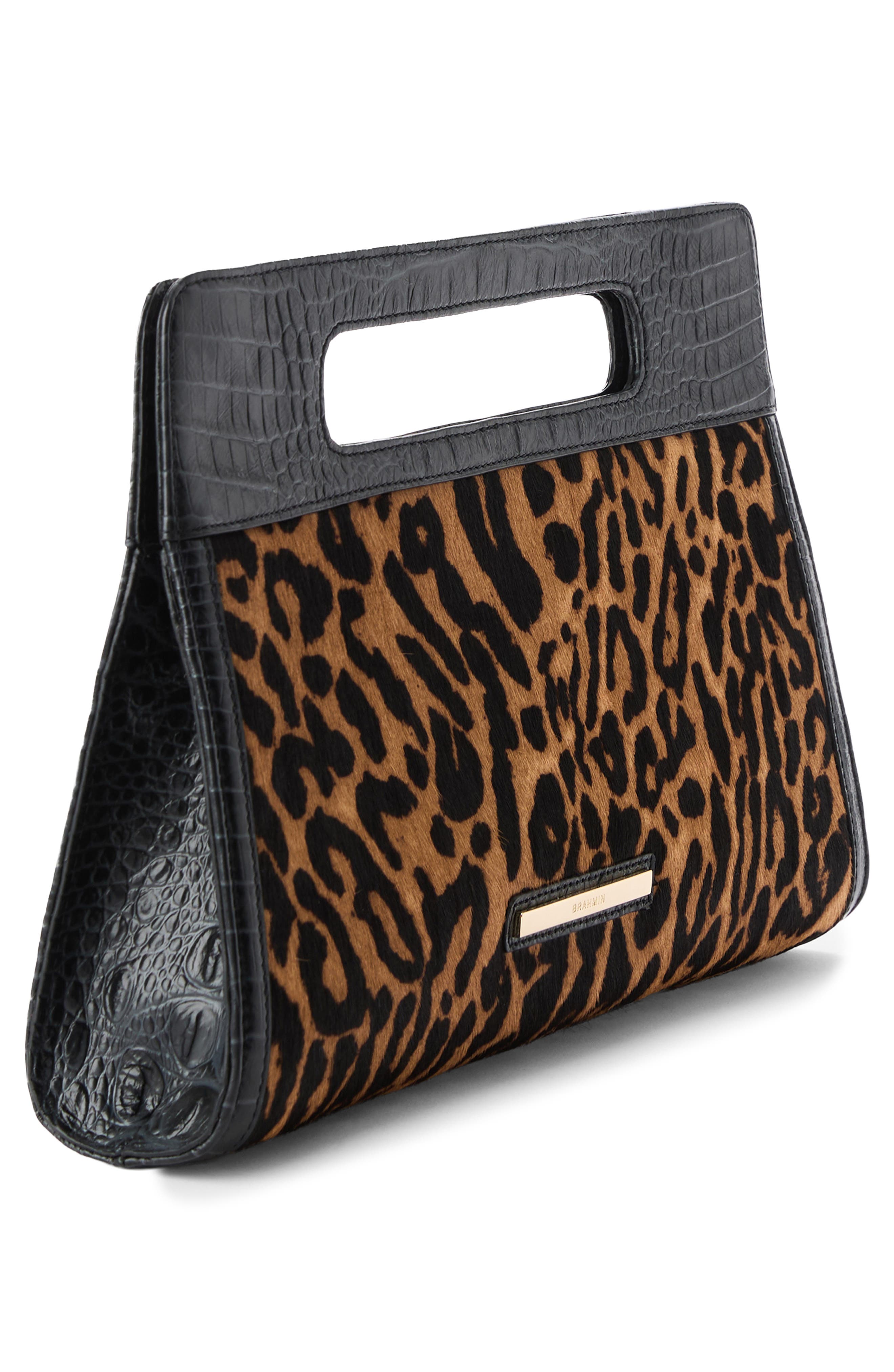 Brahmin Ravina Genuine Calf Hair Clutch, Alternate, color, Black