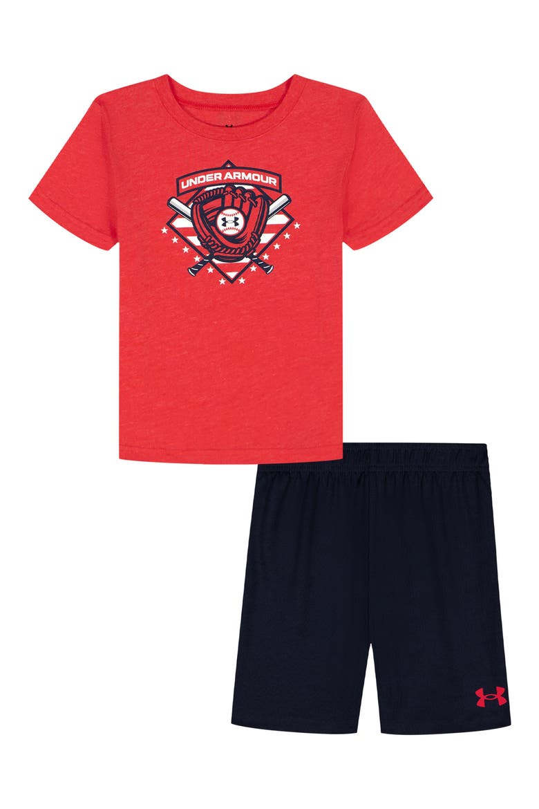 UA Baseball T-Shirt & Shorts Set, Main, color, RED
