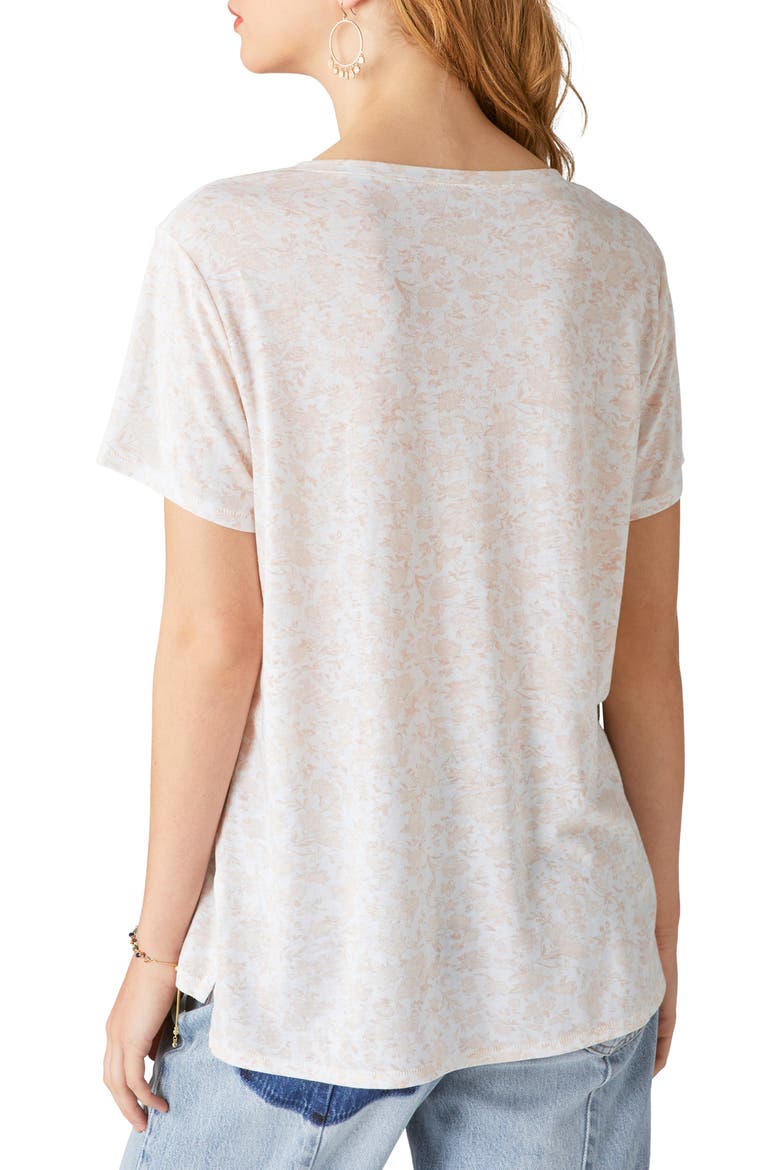 Classic V-Neck T-Shirt, Alternate, color, CREAM MULTI