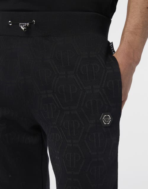 Philipp Plein Jogging Trousers Monogram Paisley Men In Black