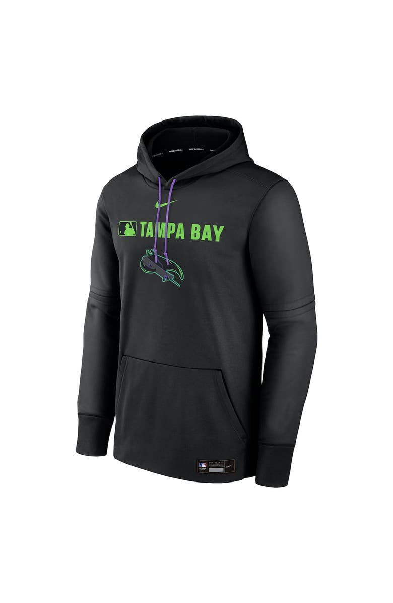 Nike Men's Nike Black Tampa Bay Rays Authentic Collection City Connect Therma Pullover Hoodie, Alternate, color, Black