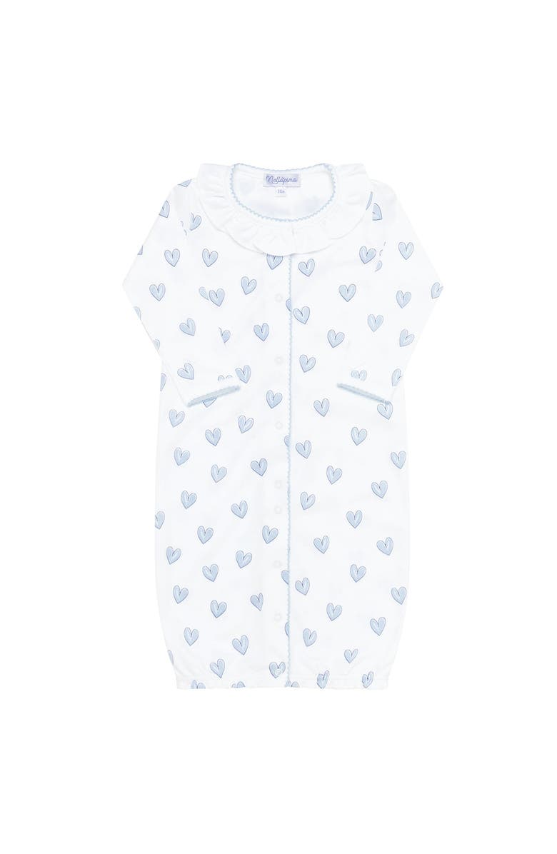 Nellapima Blue Heart Print Converter Gown - Baby, Main, color, Blue