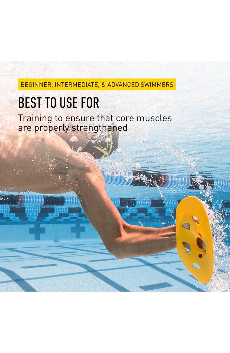 FINIS Manta Swim Training Paddles Strapless Design for Stroke Technique Floating Hand Paddles Build Strength, Alternate, color, Yellow