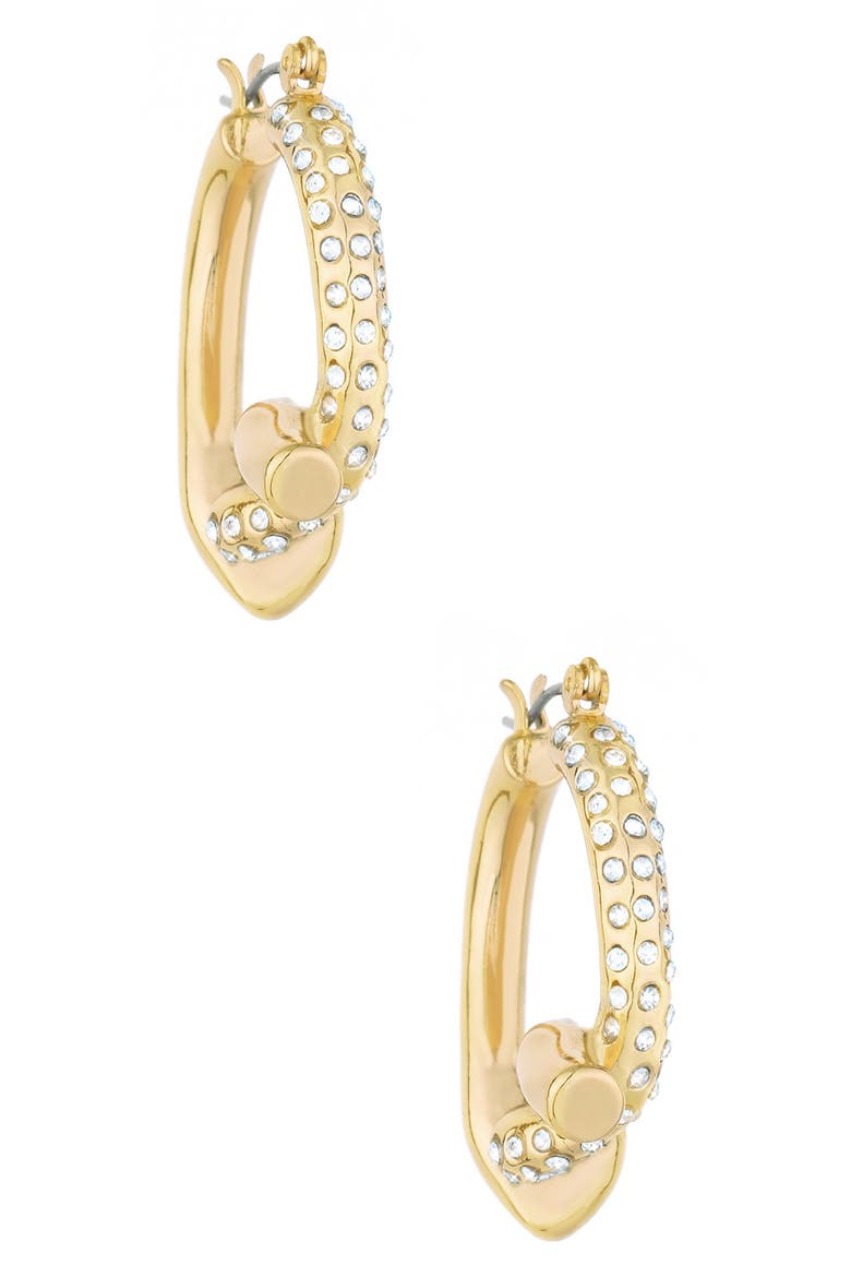 Crystal Knot Hoop Earrings, Alternate, color, GOLD