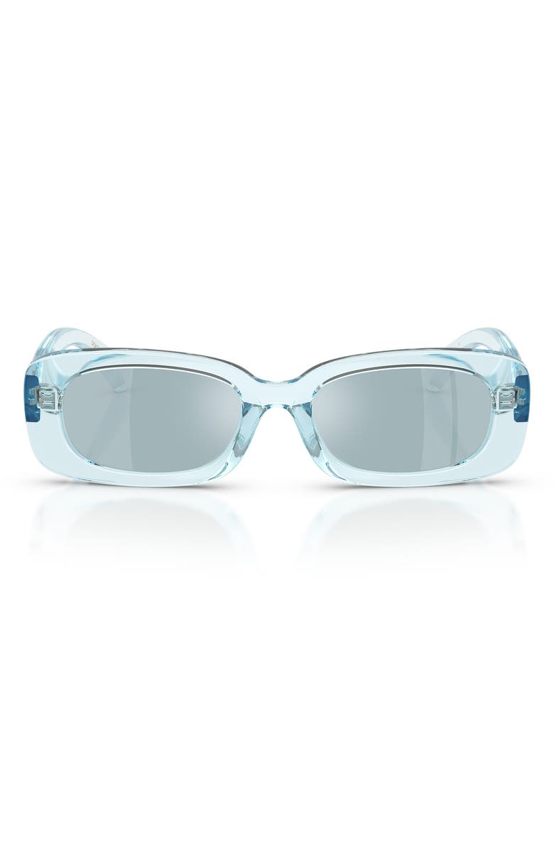 Dolce&Gabbana Kids' 46mm Rectangular Sunglasses, Main, color, Azure / Blue Mirror White
