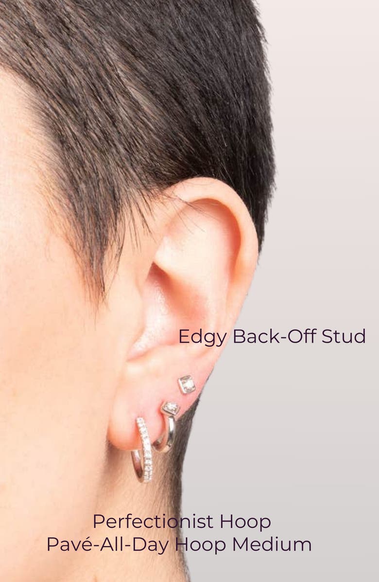 Seed2Stone Edgy Back-Off Stud, Alternate, color, Silver