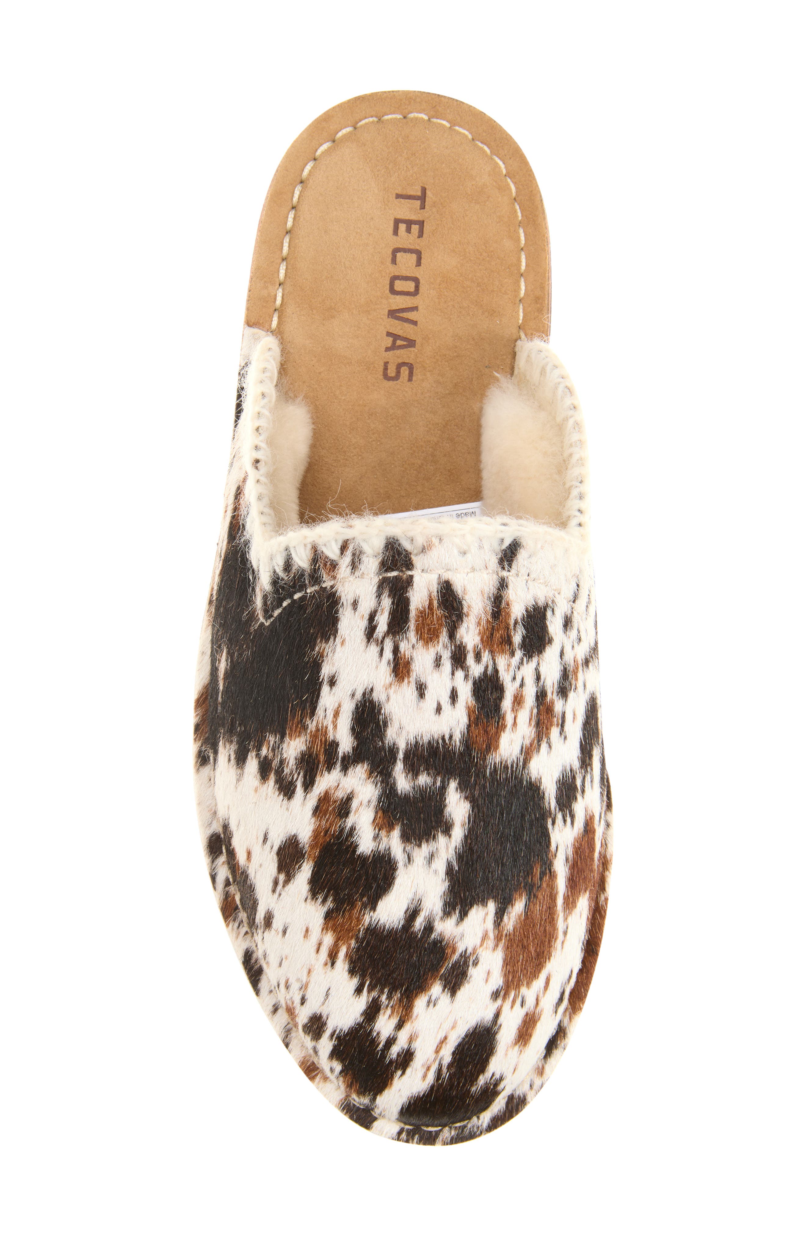 The Olivia Brown Genuine Shearling Lined Mule, Alternate, color, HAIR ON HIDE