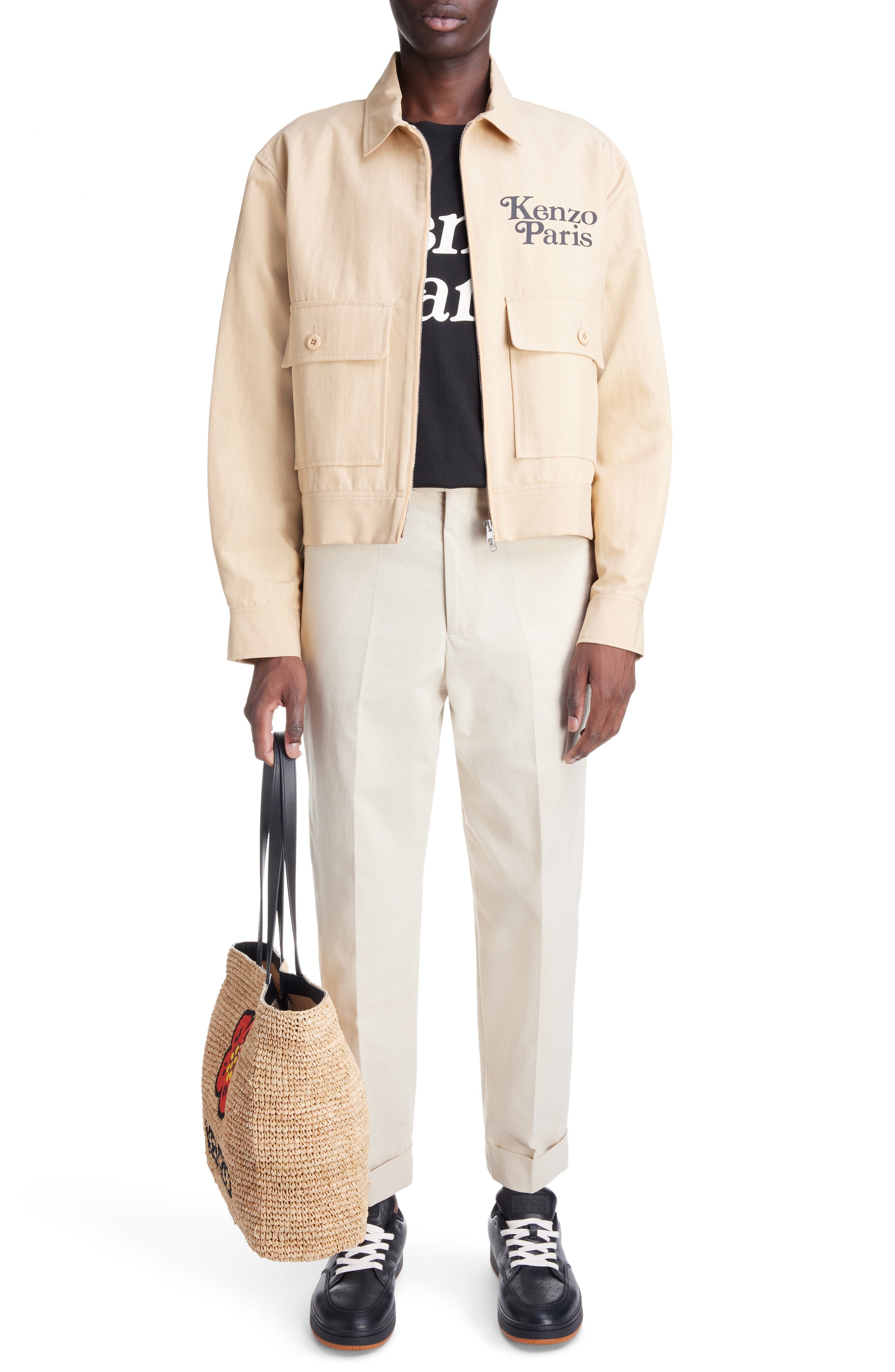 KENZO Verdy Logo Cotton & Nylon Jacket (Men) | Nordstrom