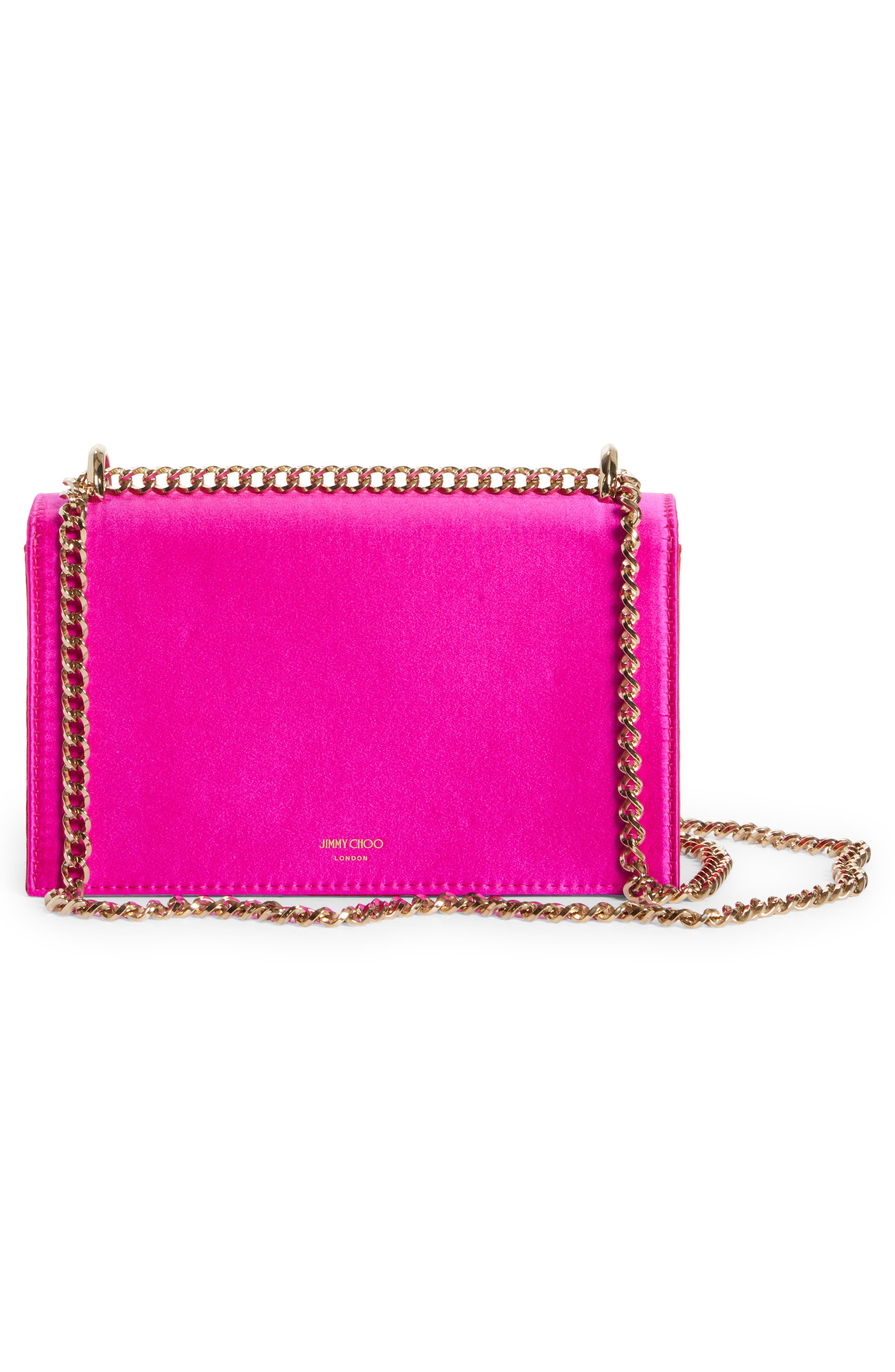 Jimmy Choo Avenue Bohemia Satin Shoulder Bag, Alternate, color, 