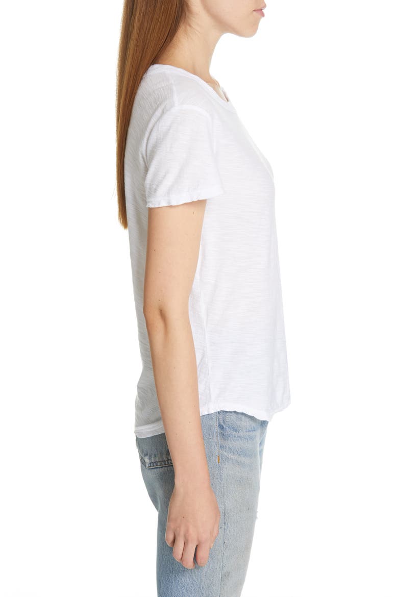 Sheer Slub Crewneck Tee, Alternate, color, WHITE