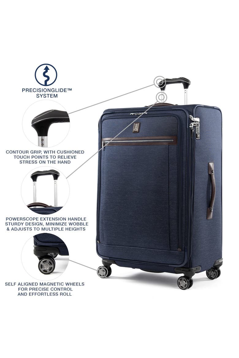 Platinum Elite Softside Expandable 29" Large Checked Spinner Luggage, Alternate, color, True Navy Blue