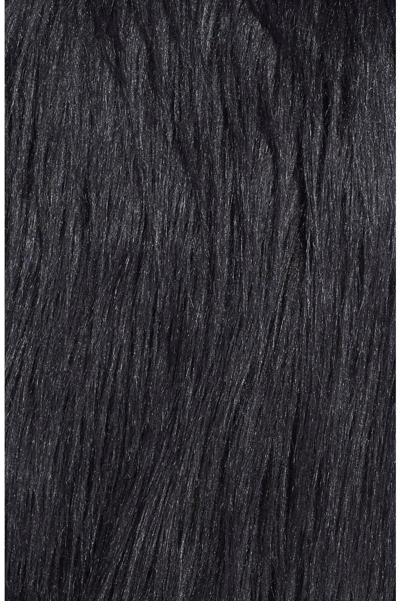 'Double Time' Faux Fur Vest, Alternate, color, BLACK