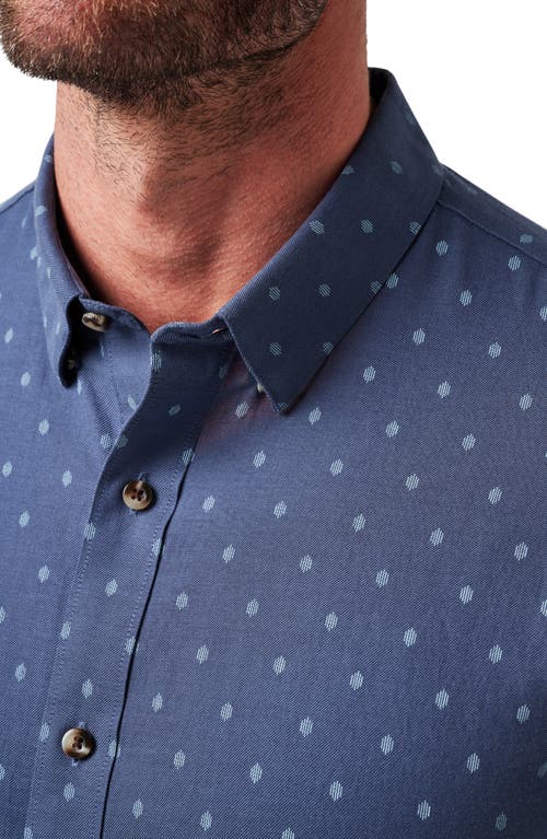 Travismathew Early Check In Cotton Button-up Shirt In Mood Indigo/vintage Indigo