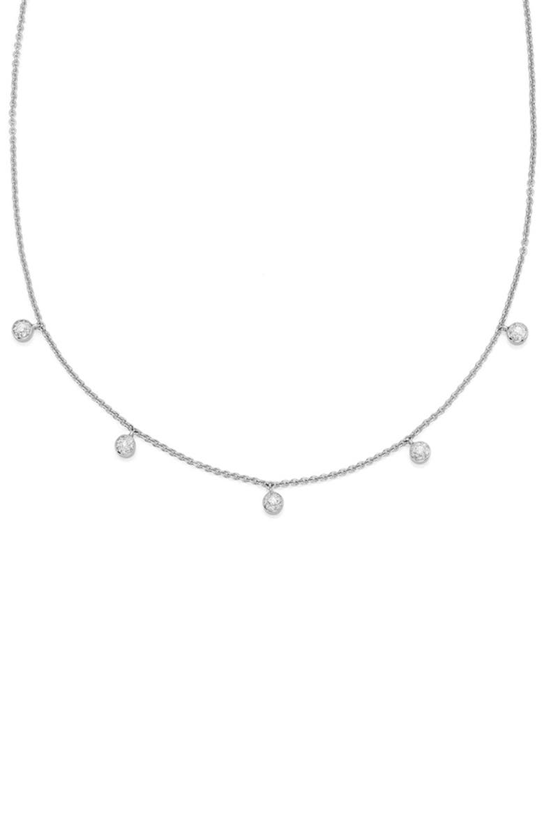 Monica Vinader Fiji Tiny Button Diamond Slider Necklace, Alternate, color, Silver