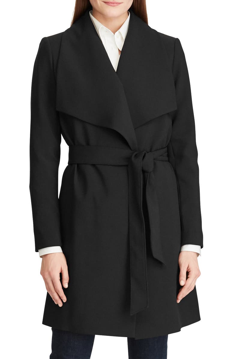 Lauren Ralph Lauren Crepe Wrap Coat, Main, color,