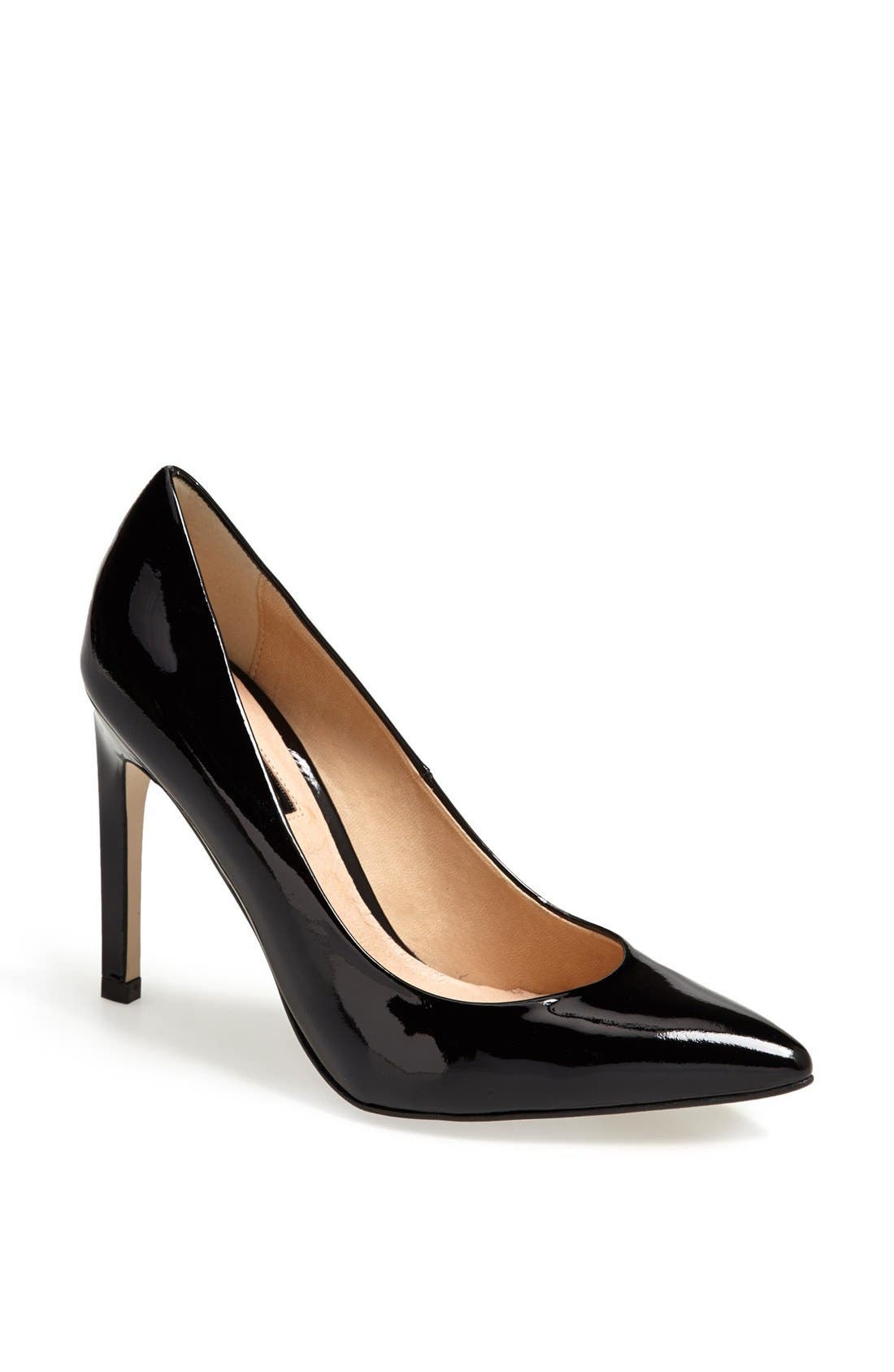 'Glimmer' Pointed Toe Pump, Main, color, BLACK