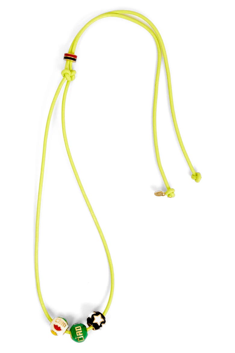 Beaded Cord Necklace, Main, color, GREEN MULTI