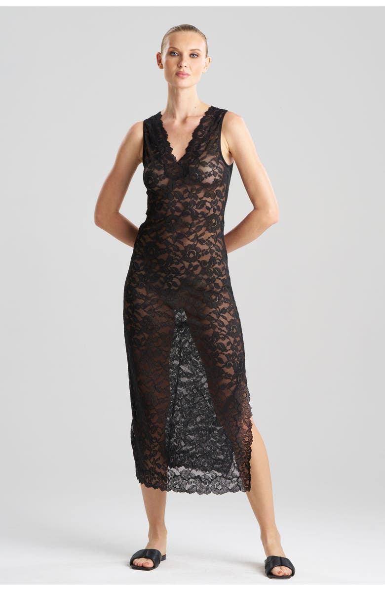 Natori PEONY Gown, Main, color, Black