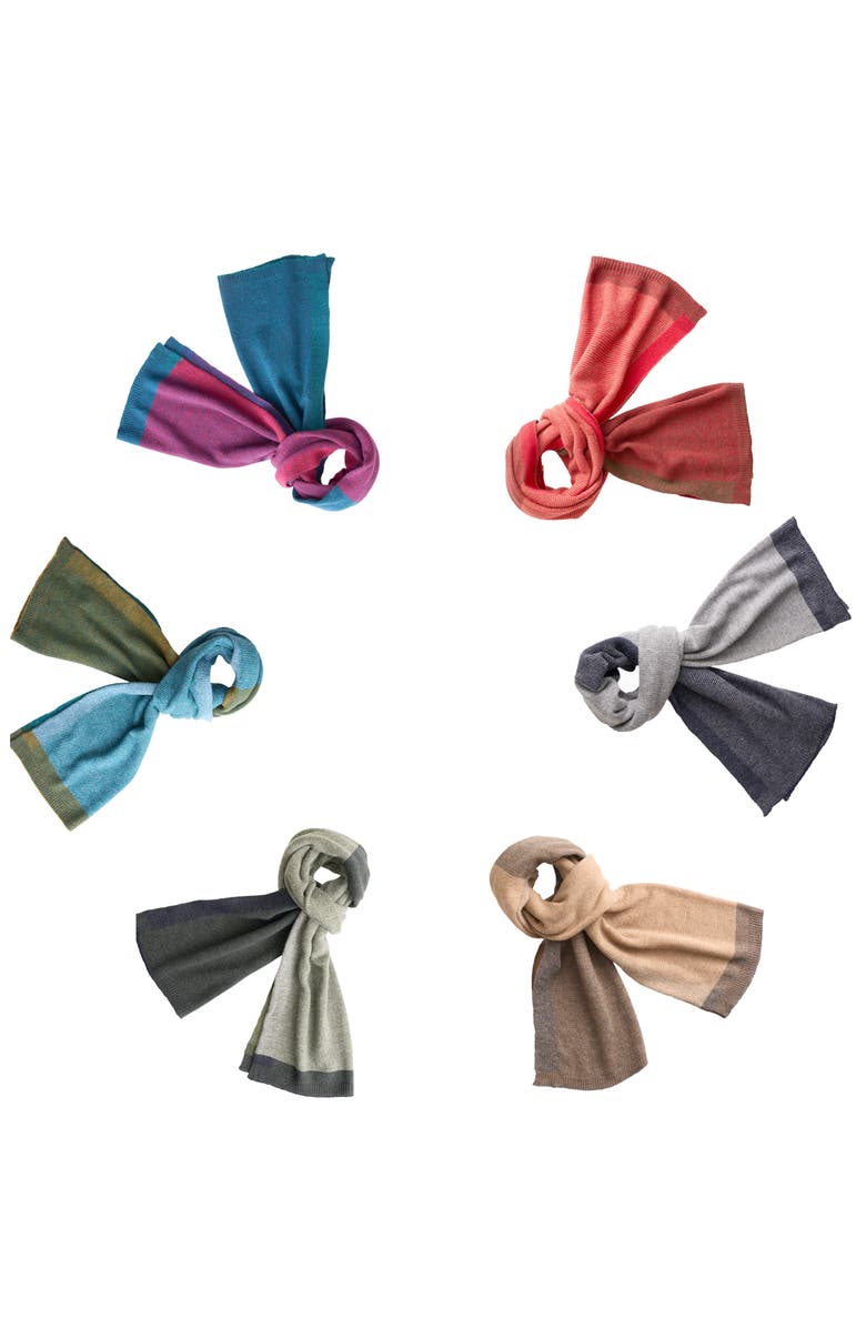 Monticelli Cashmere Cashmere Merino Ultra-Soft Marled Knit Scarf, Alternate, color, Grays Combo