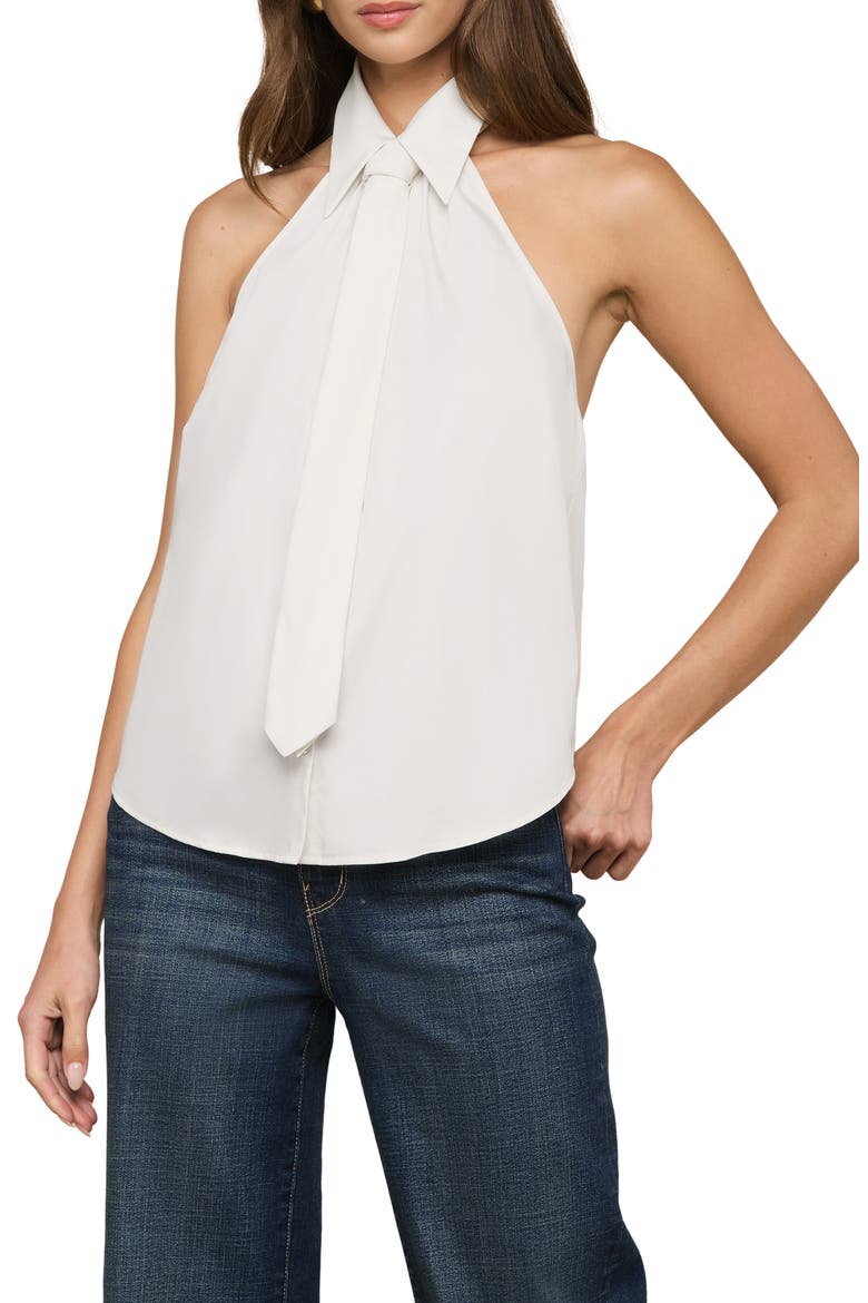 Wren Necktie Halter Top, Main, color, WHITE
