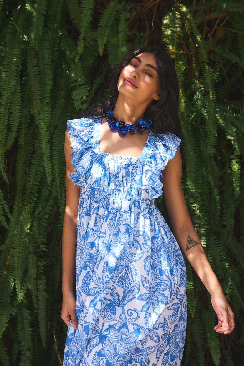 Floss Maxi Dress, Alternate, color, Blue Passionaria